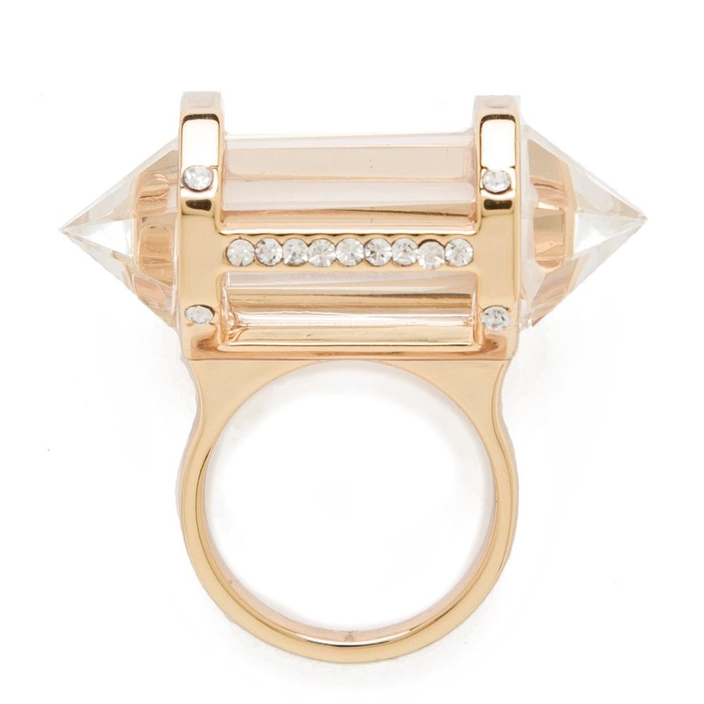 Quartz Crystal Gold Ring